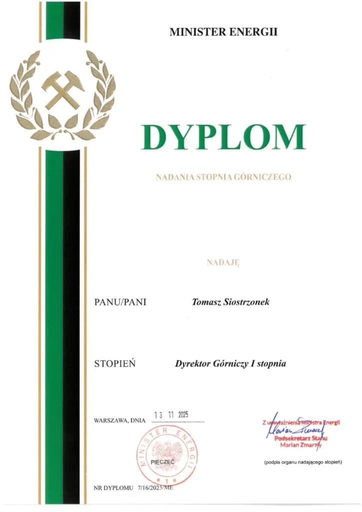 Dyplom T.Siostrzonek